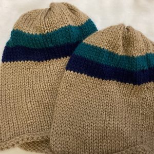 Tan Striped Beanie