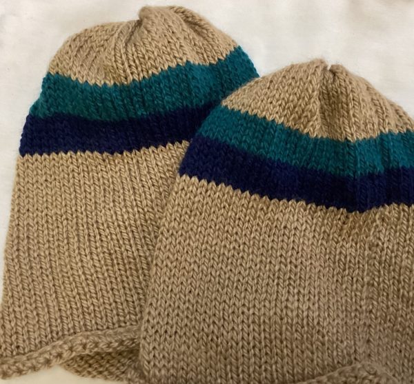 Tan Striped Beanie
